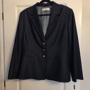 Tahari Blue Demin like blazer size 16 NWT